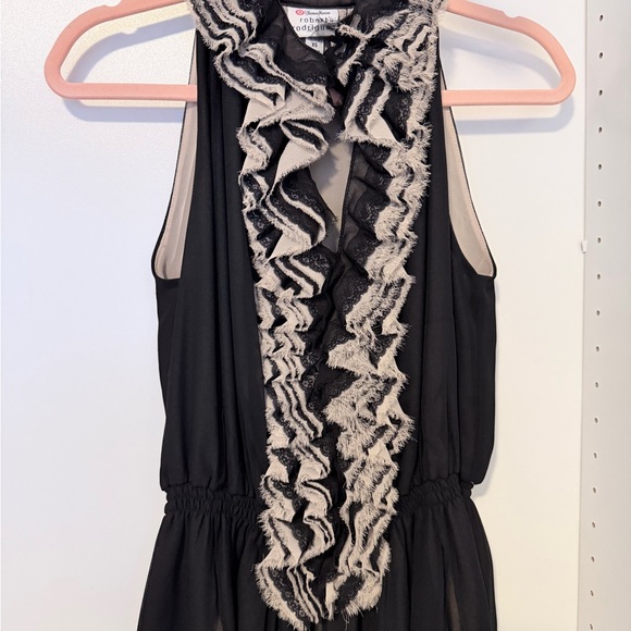 Robert Rodriguez Tops - Robert Rodriguez Black and Cream Ruffled Blouse